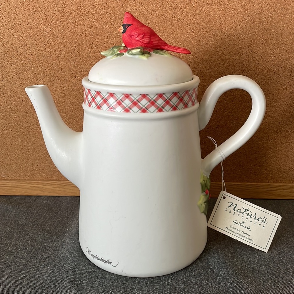 🎄LAST CALL! Marjolein Bastin Nature Sketchbook Hallmark Ceramic Coffee Tea Pot